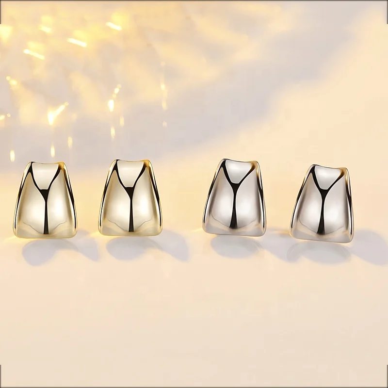 new fashion fine jewelry luxury custom 925 sterling silver CZ statement gold huggie hoop earrings for women