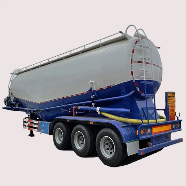 bulk cement tank semi trailer with diesel engine and air compressor