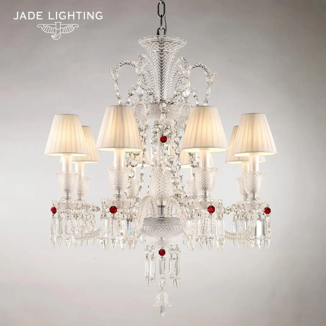 Luxury European Fashionable and Graceful Hanging Lighting 8 Lights Chrome Swarovski Crystal Chandelier