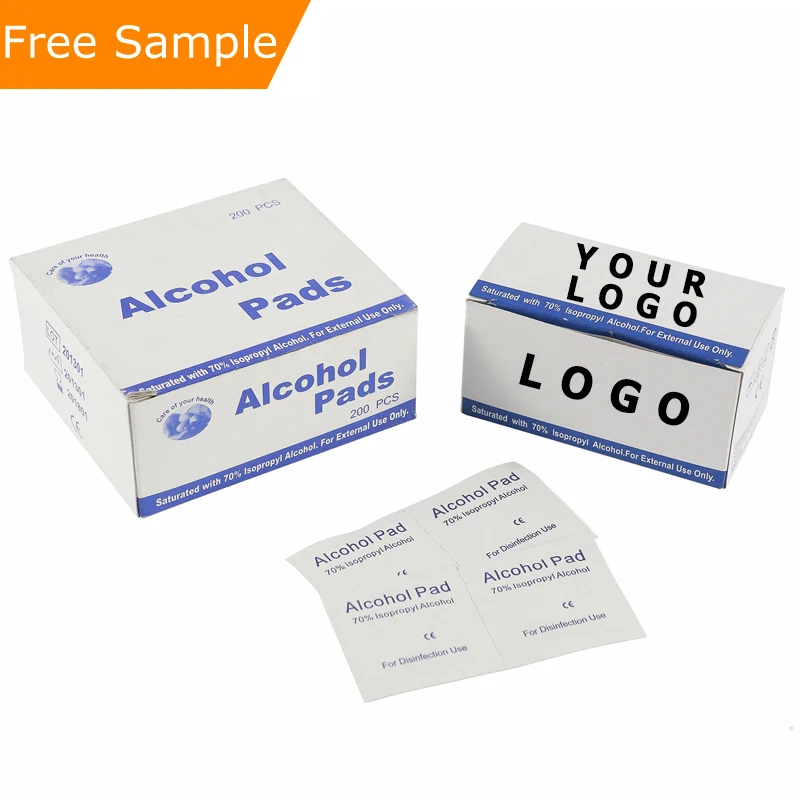 Wholesale Custom Sterile Medical Disinfecting Individual Antibacterial Isopropyl 75% Alcohol Prep Pad Wet Wipes Swabs