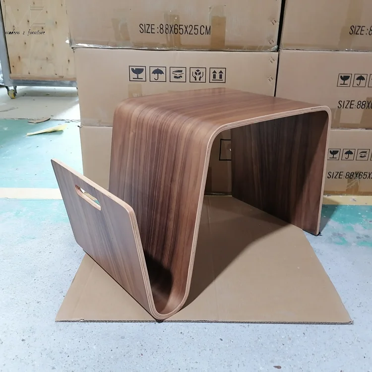 Customized Size Side Table Living Room Furniture Mid Century Modern Solid Walnut Color Wood Plywood Coffee Table