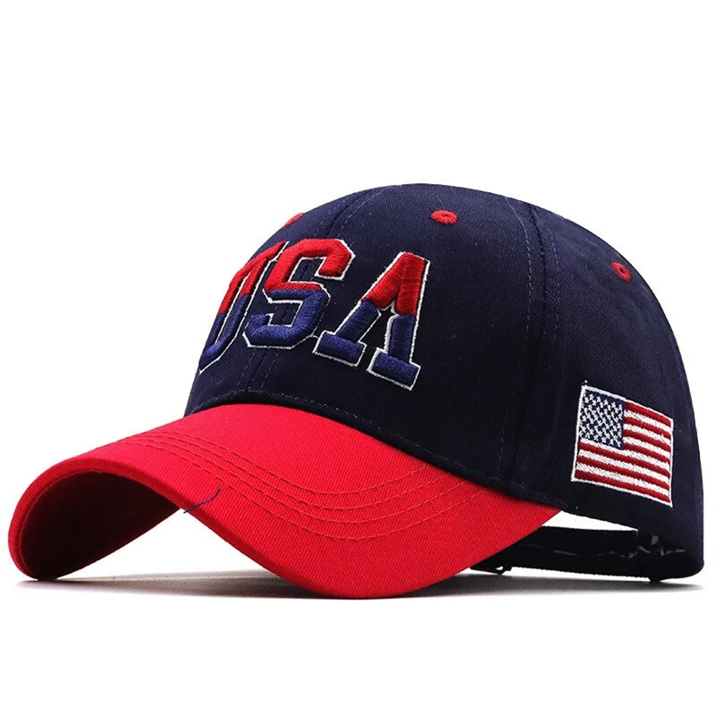 USA 3D Embroidered bone sports cap men US USA American Flag solid Hat women Adjustable custom baseball cap
