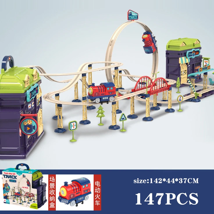 Hot sale DIY Slot Toy Car Race Track Sets Railway Slot Toy Car Adventure Plastic Rail Track Toys for Kids Girls Boys