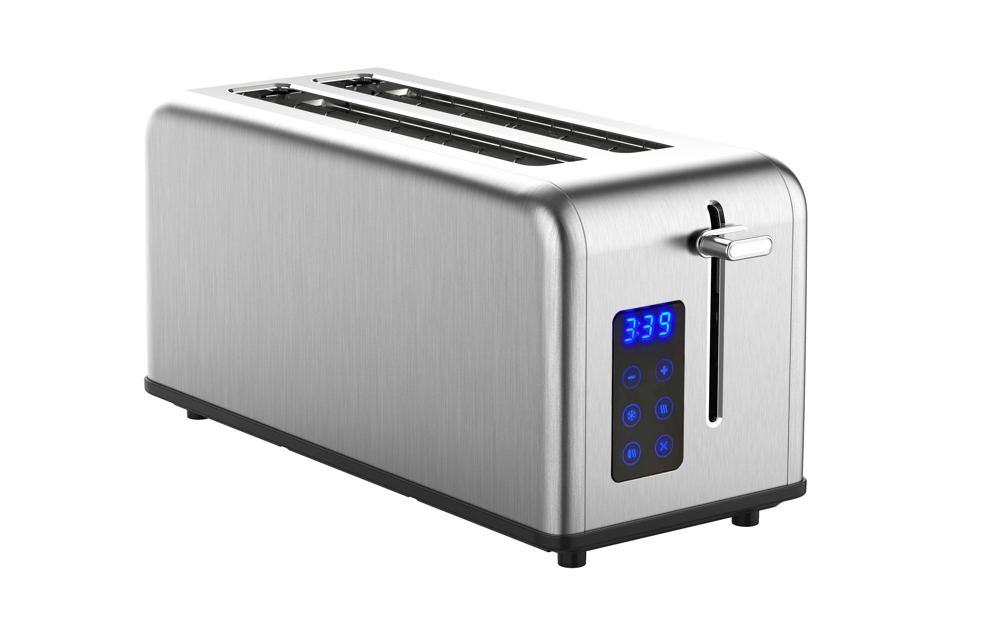 Stainless Steel Small Kitchen Appliances Factory Long 4 Slice Retro Style Hot Sale Toaster with Dust Sale