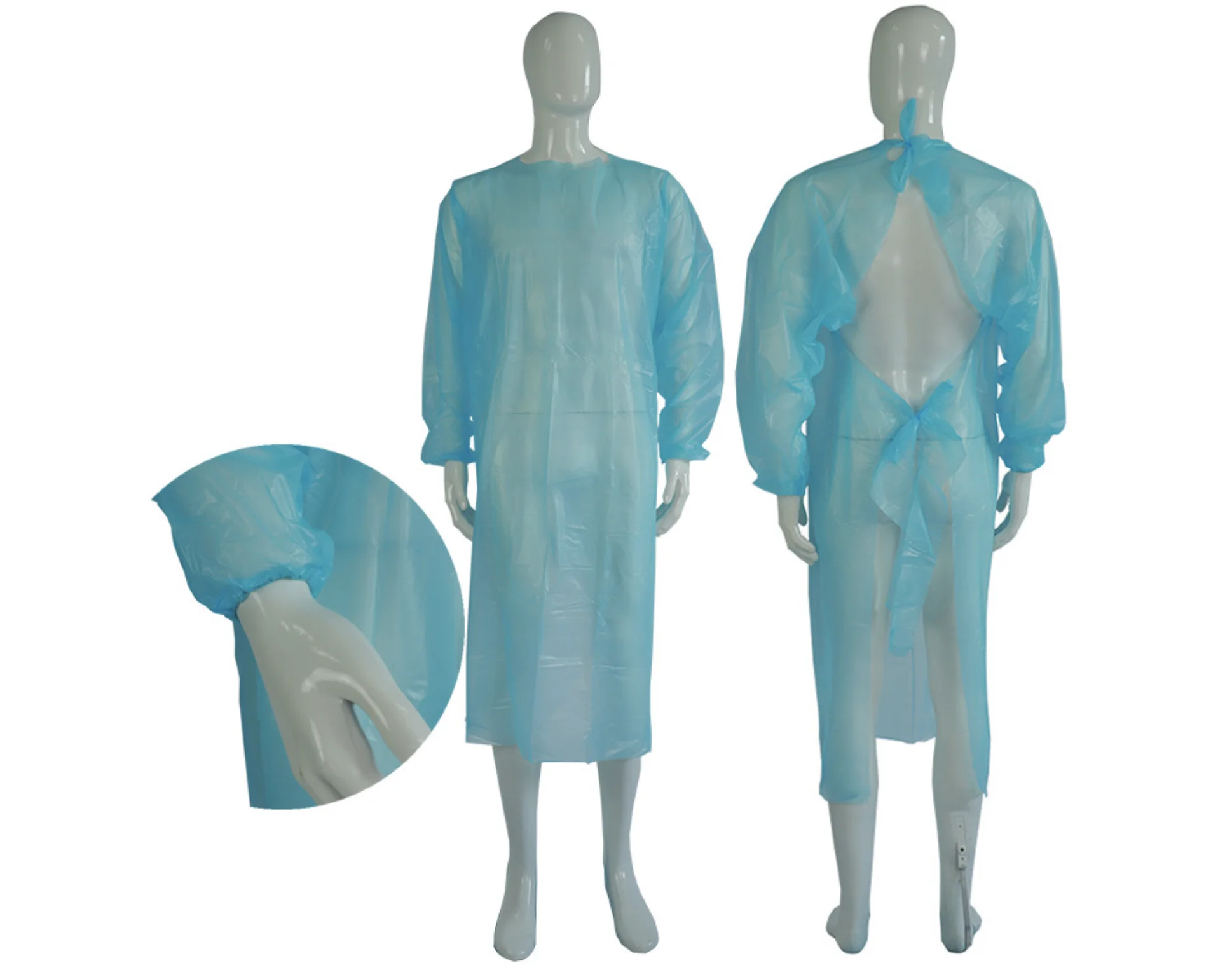 yellow 35g 120*190cm individual pack Thumb Loop Plastic Gowns