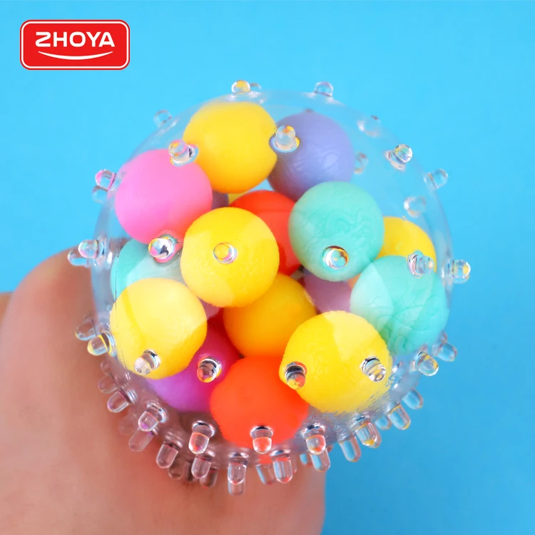 Wholesale High Quality Rainbow Dna Squeeze Toys Tpr Ball Stress Relief Toys Ball Fidget Toys For Kids