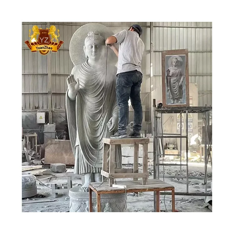 High Quality Stone Carvings And Sculptures White Marble Stone Sitting Buddha Statue