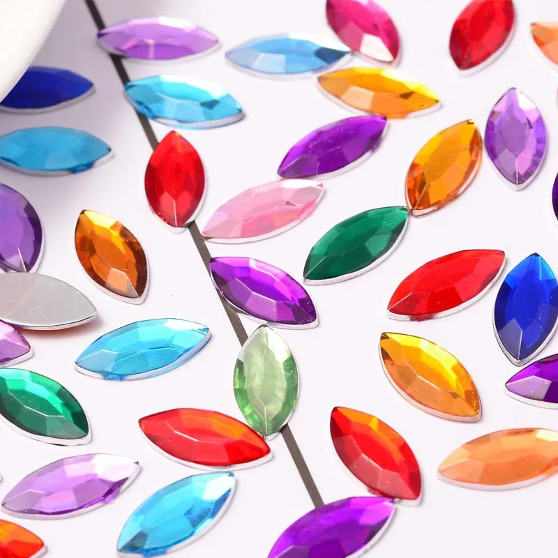 Domestic benzene acrylic horse eye flat bottom diamond DIY double-sided sticker card diamond jewelry accessories factory