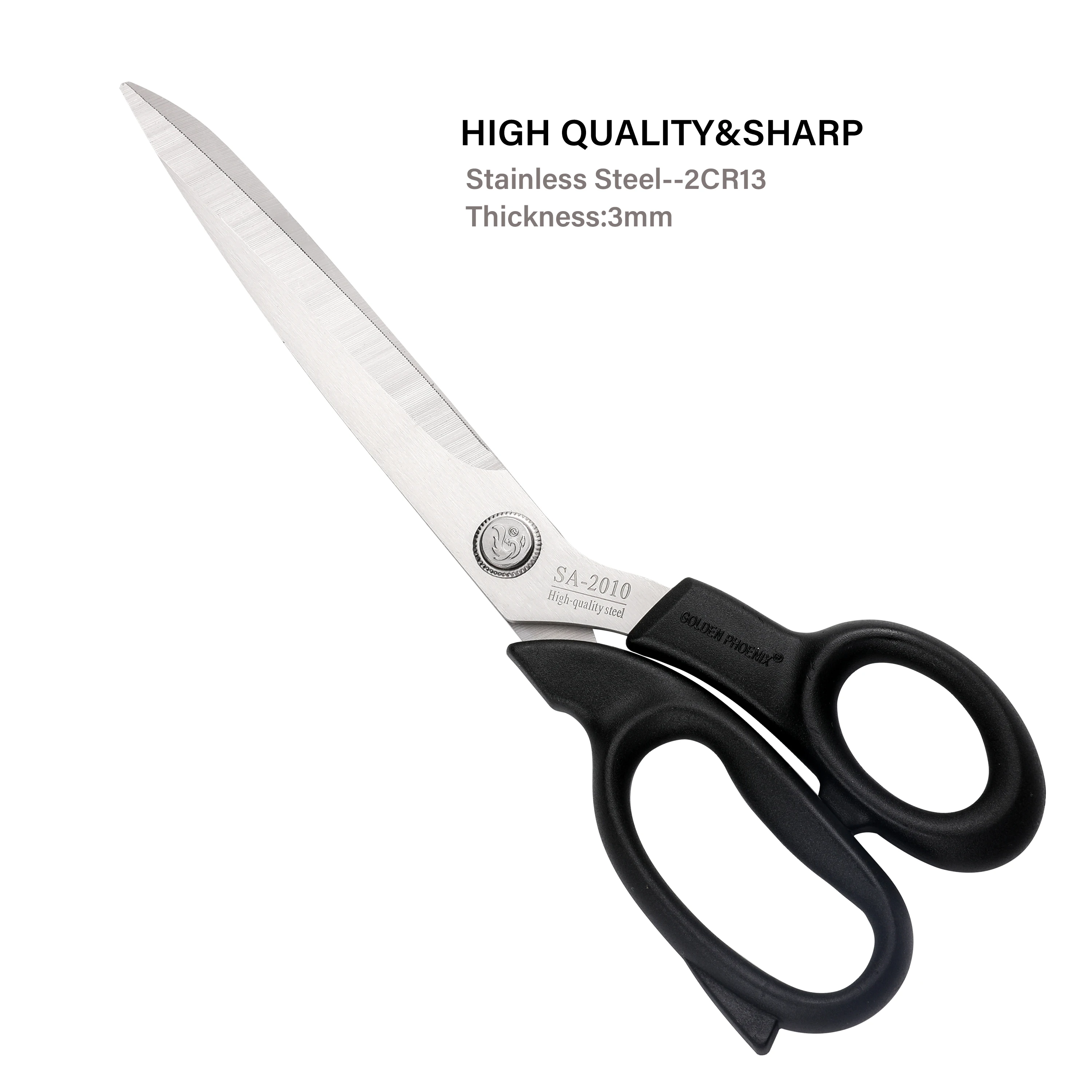 Hot Selling 10 Inch Plastic Handle Stainless Steel Cloth Fabric Household Sewing Tailor Scissors Professional