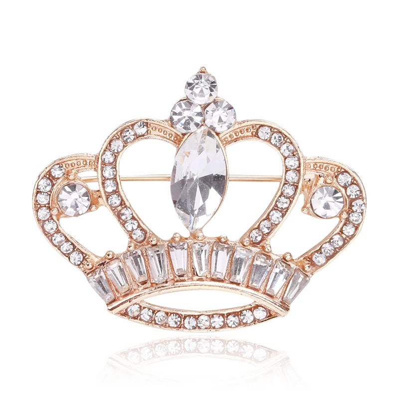 New fashion creative diamond crown brooch alloy rhinestone brooch pin for women