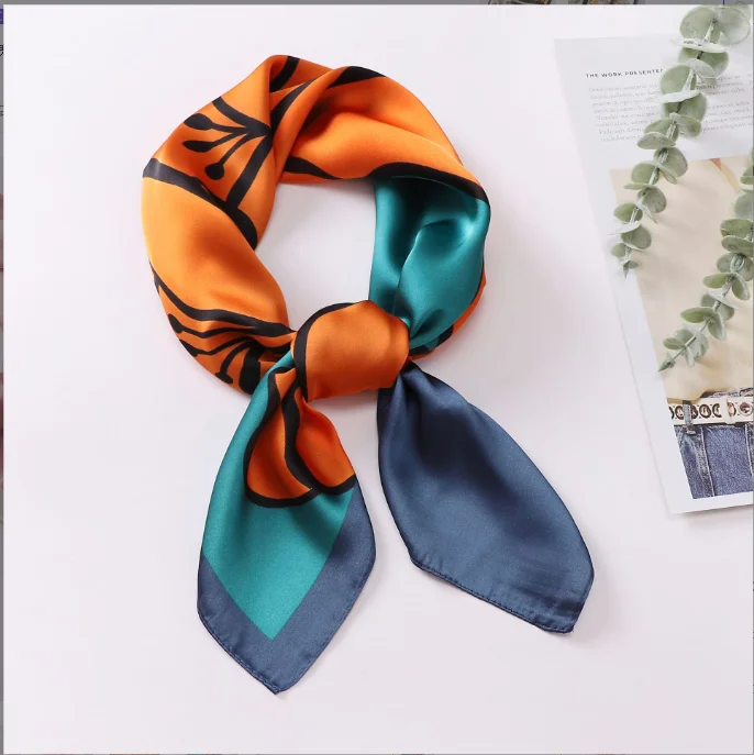 Luxury Decorative Scarf Shawl 70*70cm Neckerchief Silk Square Satin Scarves