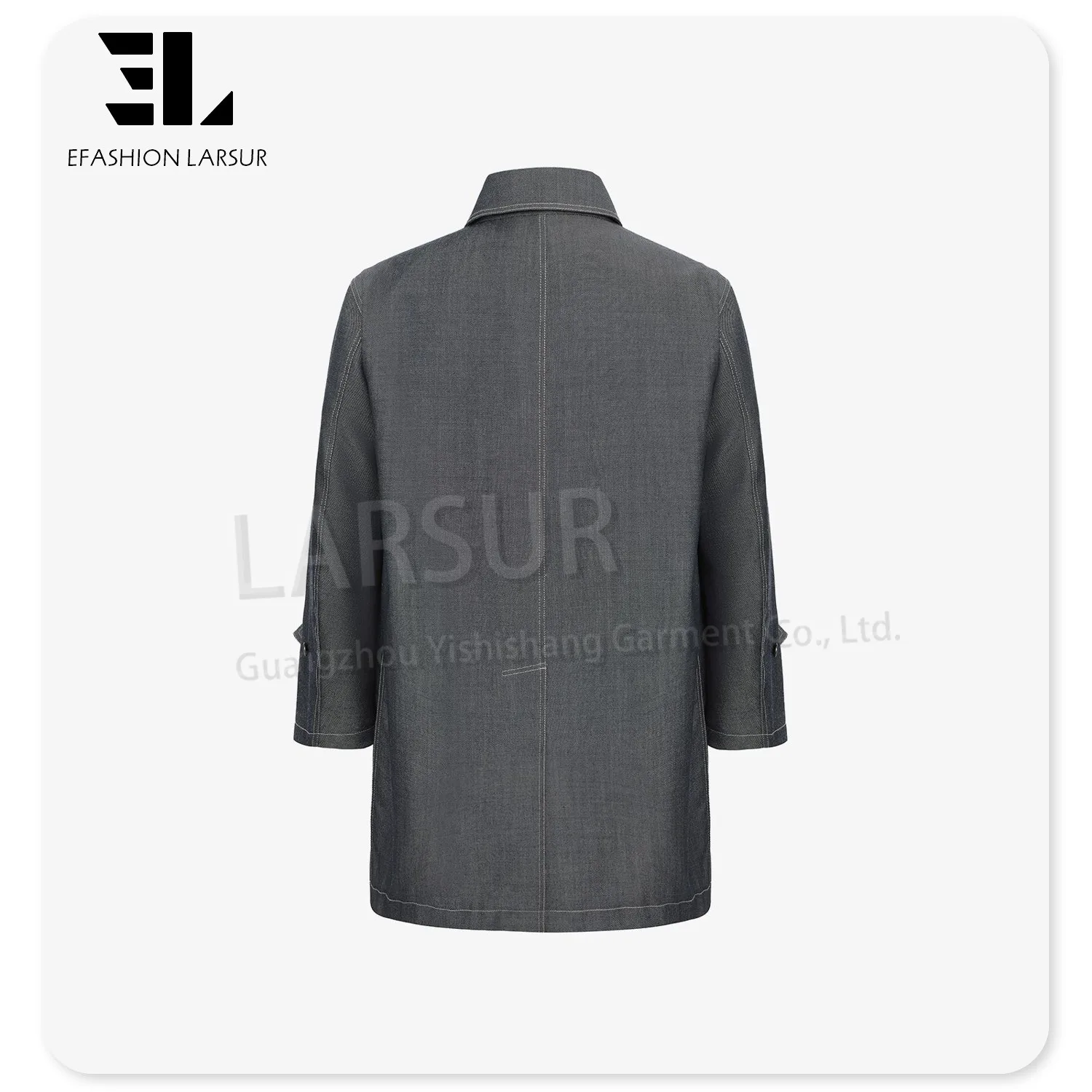 LARSUR clothing manufacturers custom New Chinese Style denim jacket with chinese closure frog knots denim tang suit jacket