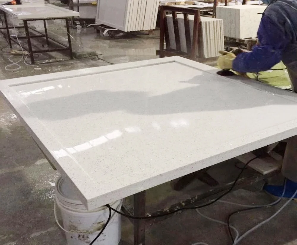 BOTON STONE Best Quality Artificial Stone Kitchen Countertop White Floor Tiles Chinese Calacatta Quartz Slab