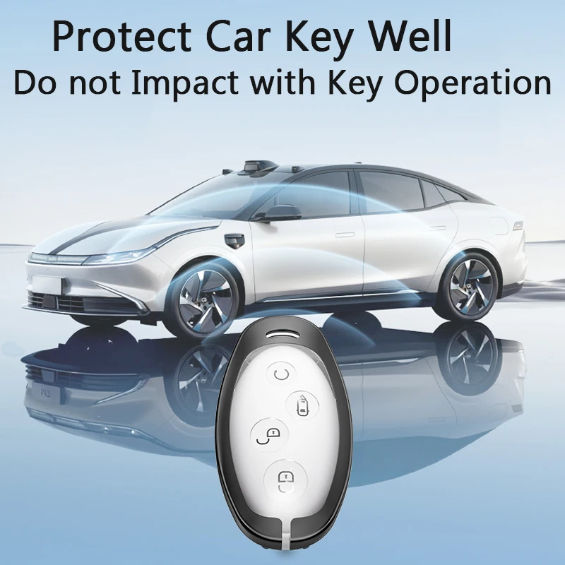 Popular Car remote key metal cover case shell zinc alloy car key cover with metal chain