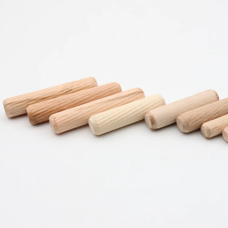 Round Wholesale 5 mm 8 Threaded Wooden Dowel Rods Pins