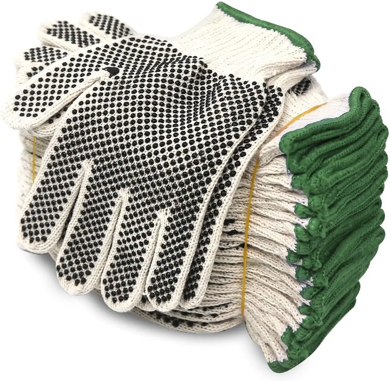 High Quality String Knit PVC Dotted Cloth Hand Protective Mechanic Industrial Construction Work Dipped Beaded Safety Gloves