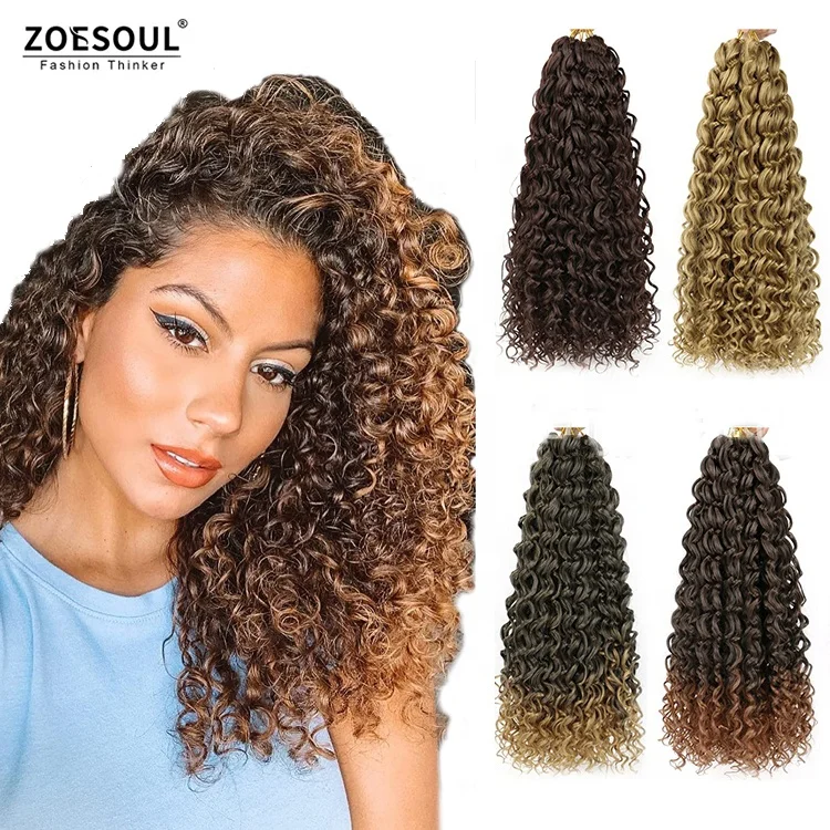 Wholesale Synthetic 14 18 Inch Gogo Curl Crochet Braiding Hair For Synthetic Hair Extension