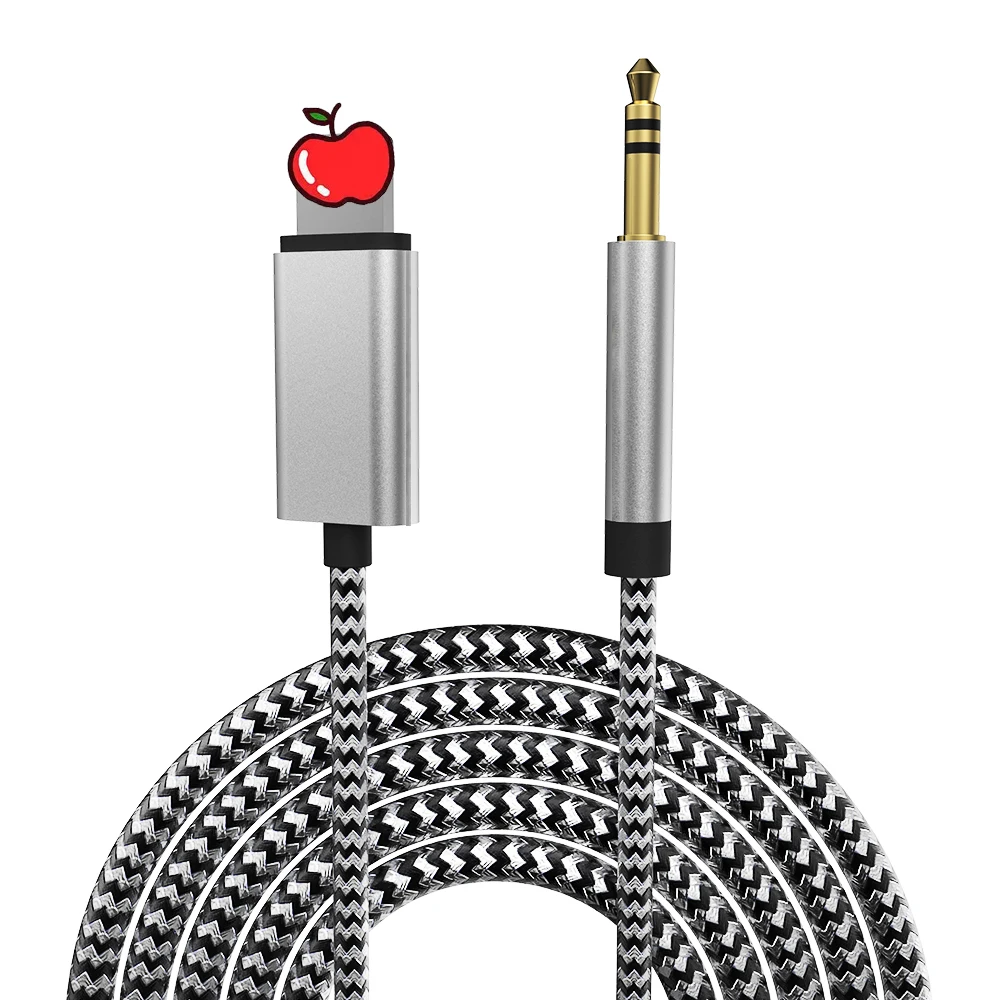 Lightn-ing to 3.5mm Aux Audio Cable Car Stereos Speaker for iphone