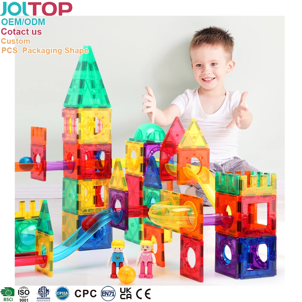 Magnetic Building Block Colorful Pipe Educational Toys Sets Marble Run Magnets Building Blocks For Kids