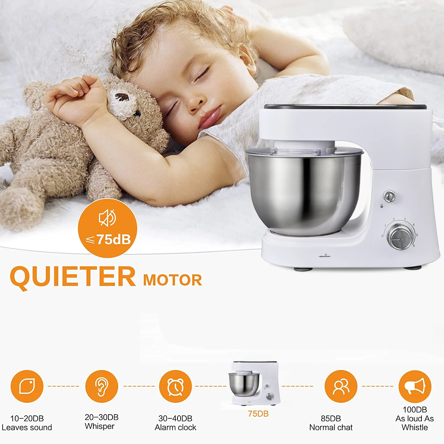 Electric egg batidora machine 6 seep 800w stand mixer for bakery food mixer 4 in 1 home planetary mixer