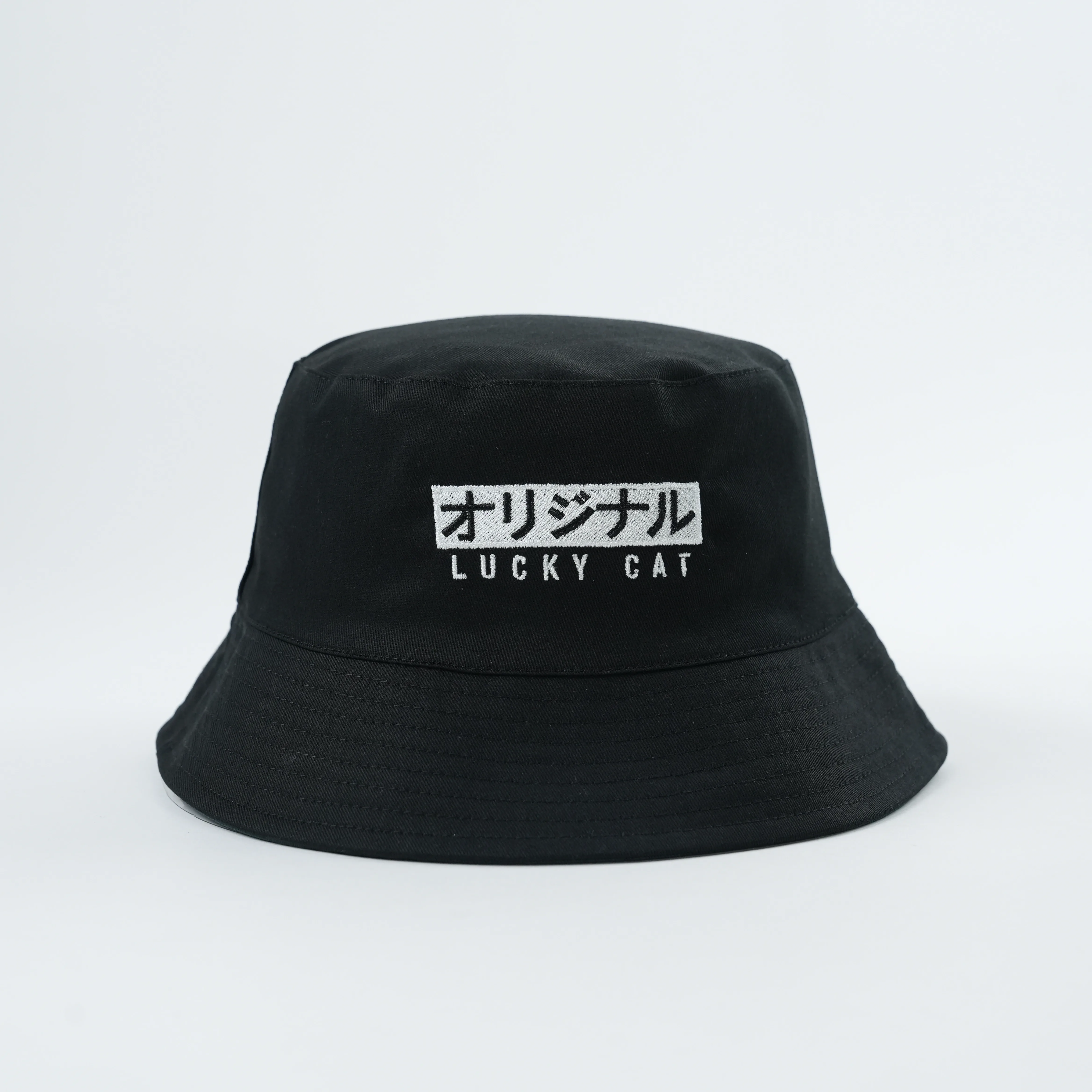 High Quality Fashion Reversible Custom embroidery Solid Color Designer Bucket Hat,black and green 100% cotton bucket hat custom