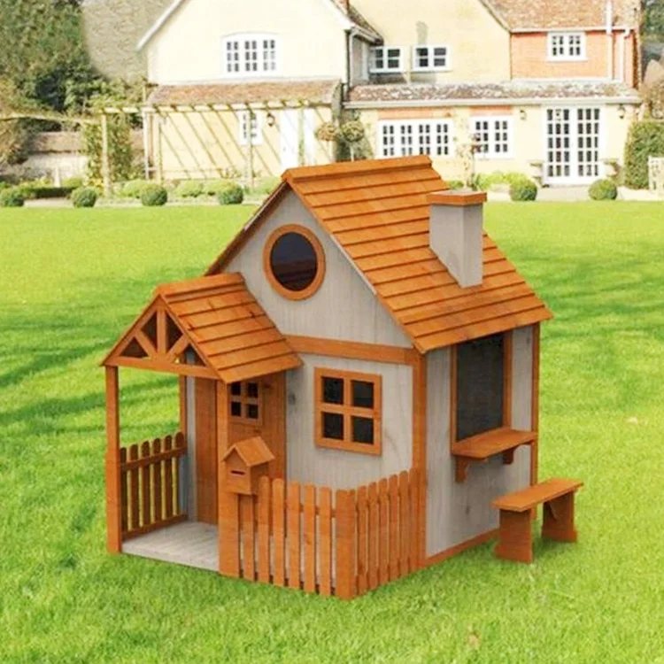 Outdoor backyard children wooden cubby house playhouse