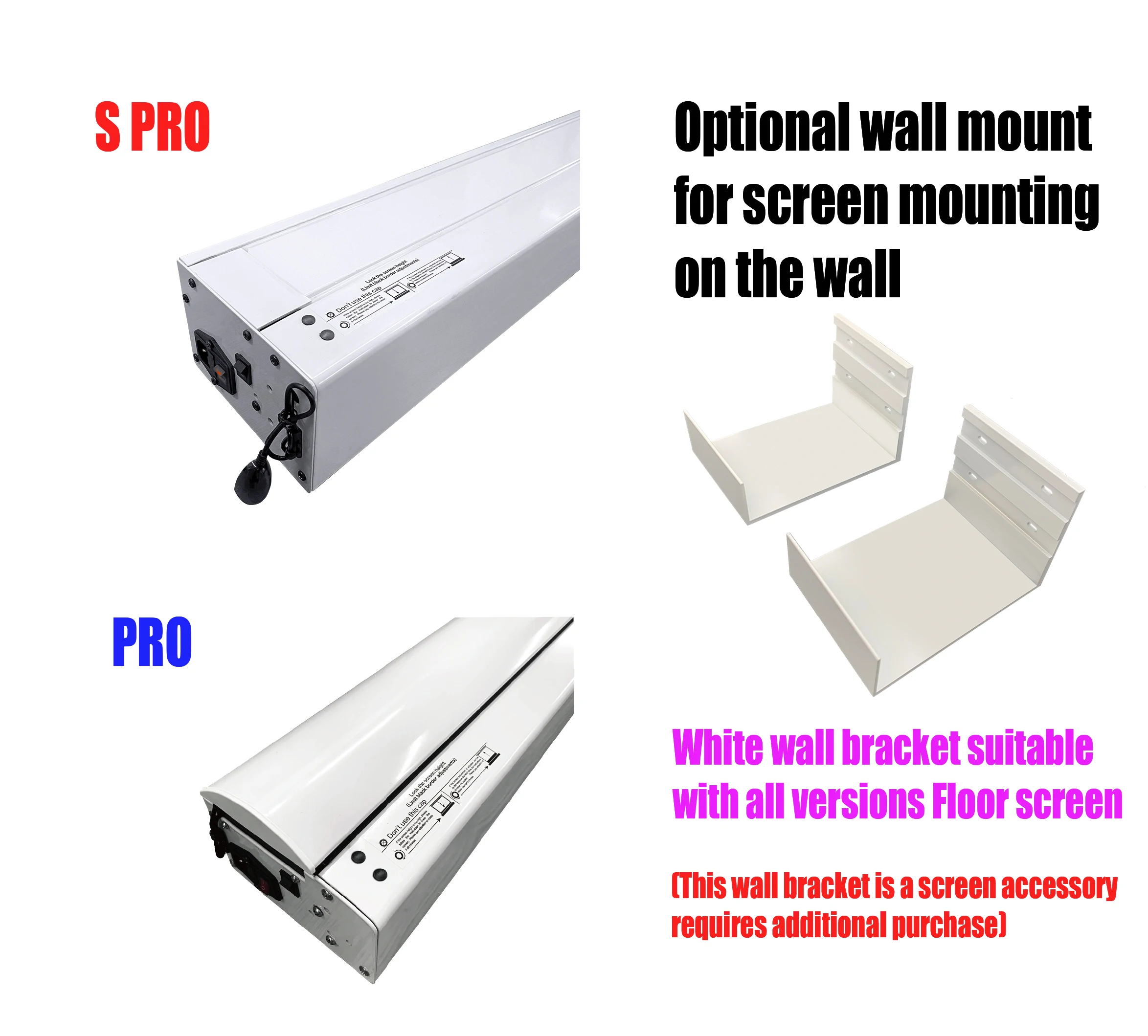 VIVIDSTORM W Wall brackets (Must purchase with our screen)  for ElectricTension floor screen wall mount ( including 2 brackets)