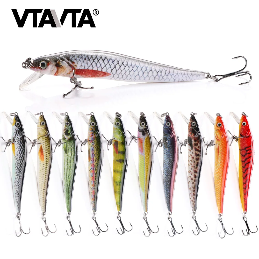 Custom blank abs plastic 85mm 6.5g flat split rings realistic bionic minnow lure fishing jerk bait