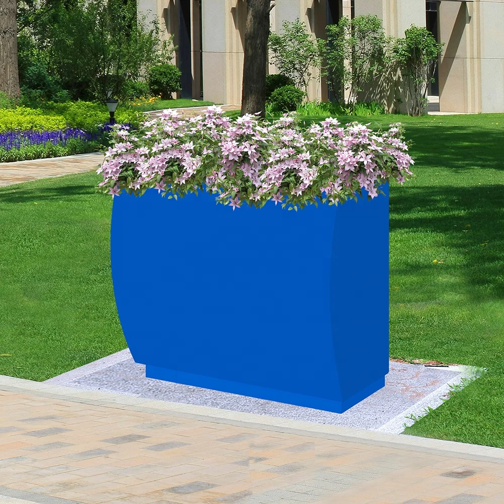 Customized Large Outdoor Metal Garden Boxes Flower Pots Planters