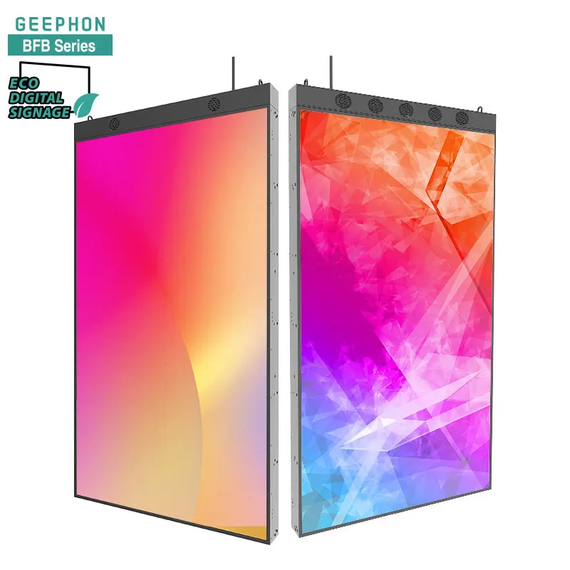 Geephon Eco bright Ultra Slim High performance Processor High contrast 450000:1 IPS IP5X Screen Dual side  Digital signage
