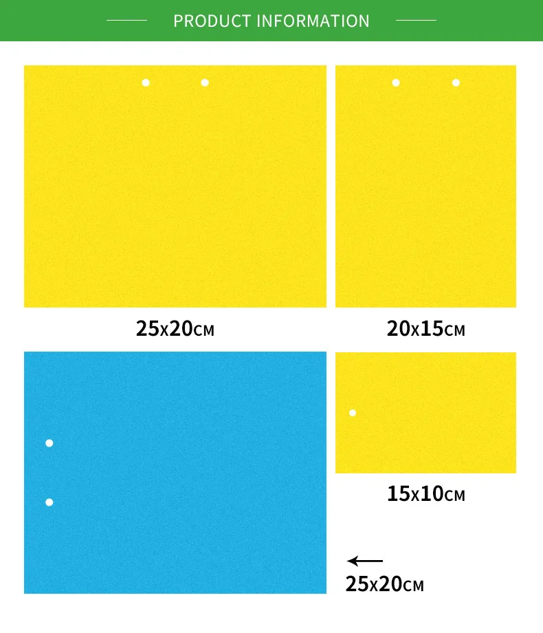 
Paper Double Yellow Insect Glue Trap, Sticky Paper Trap To Control Flying Plant Insect In Garden 