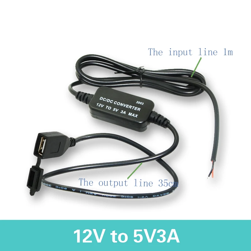 12 Volt To 5 Volt Usb Step Down Buck Car Charger Cable Regulator For Charging Smartphones