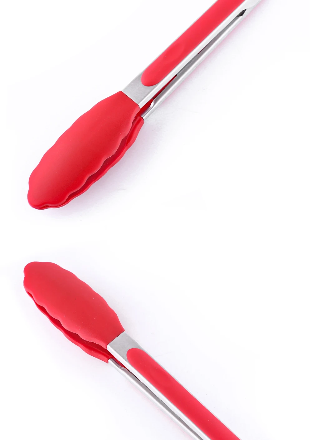 Heat Resistant Heavy Duty Clips for Cooking Auto-Locking Nonstick Stainless Steel Food Tong with Silicone Grip