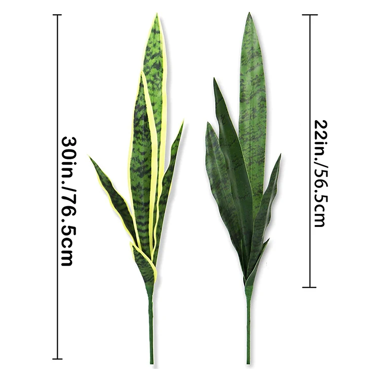 2024 New Fashion Artificial Aansevieria Plant Green Leaves Branch For Indoor Outdoor Decoration