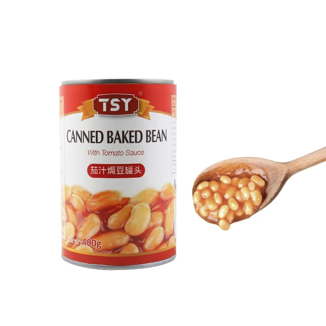 TSY Food Chinese Factory High Quality Tinned Vegetable Food Manufacturer Low Price Tasty Canned Baked Beans in tomato sauce