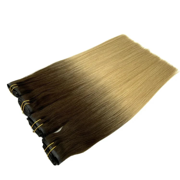 Factory Best Double Drawn 100% Human Remy Virgin Hair Color Invisible PU Seamless Inject Skin clip in hair Hair Extension