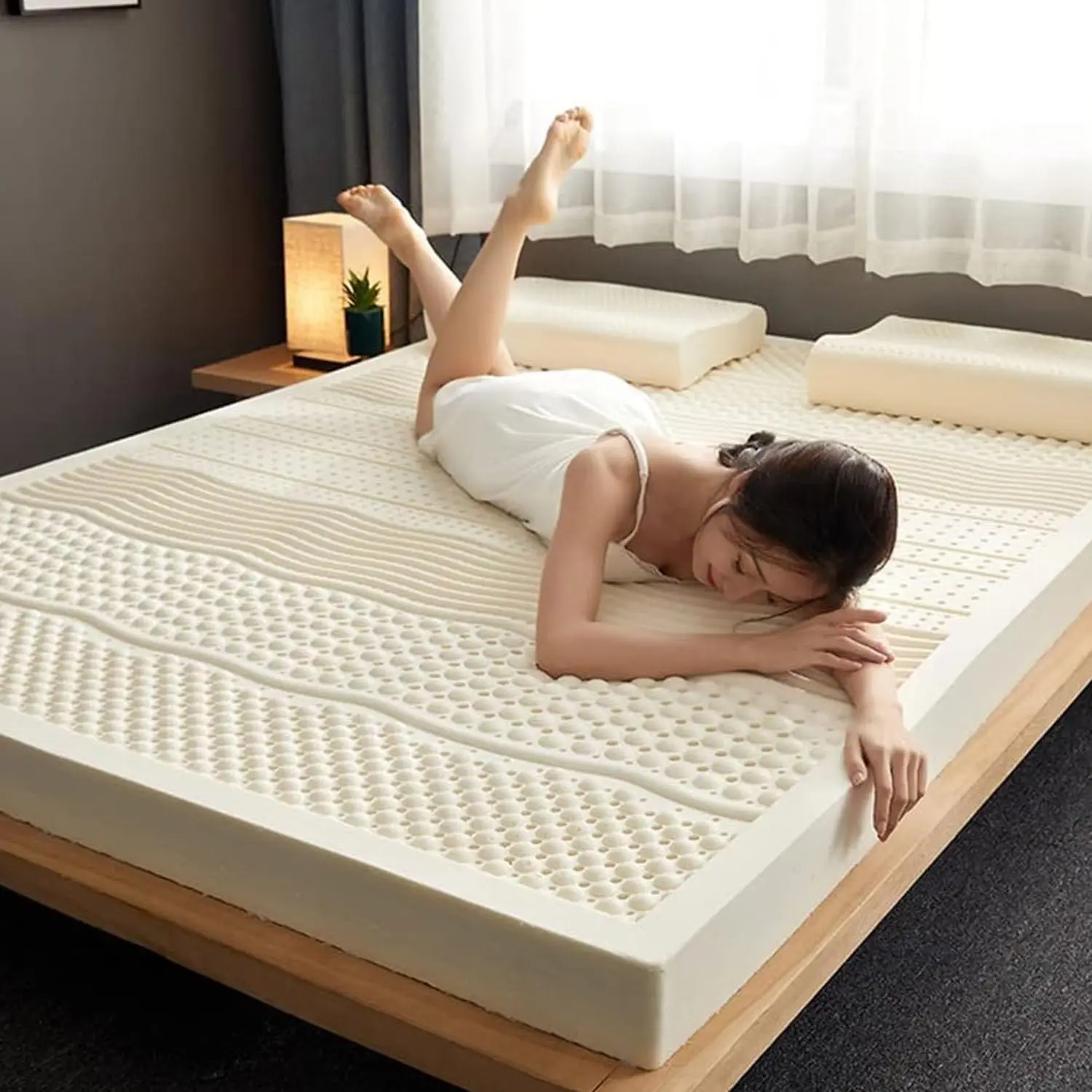 Luxe Ontwerp Natuurlijke Latex Gel Hoge Dichtheid Traagschuim Binnenvering Hybrid Medium-Firm thailand latex mattress