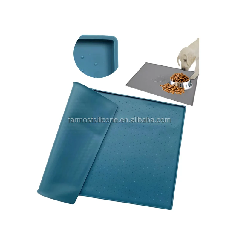 
Heavy Duty Waterproof Non Spill No More Messes Pet Feeding Mat Silicone Dog Feeding Mat Pet Food Mat Cat Puppy Pad Dog Pet Tray 