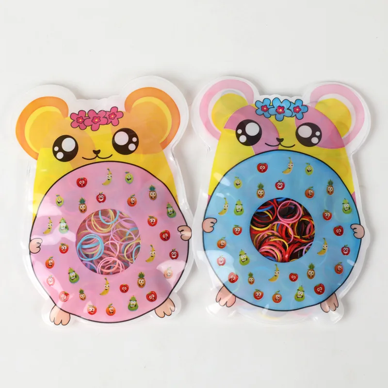 Cartoon Bag Fancy 1000 Hair Mini Rubber Bands Soft Elastic Bands For Kid Hair