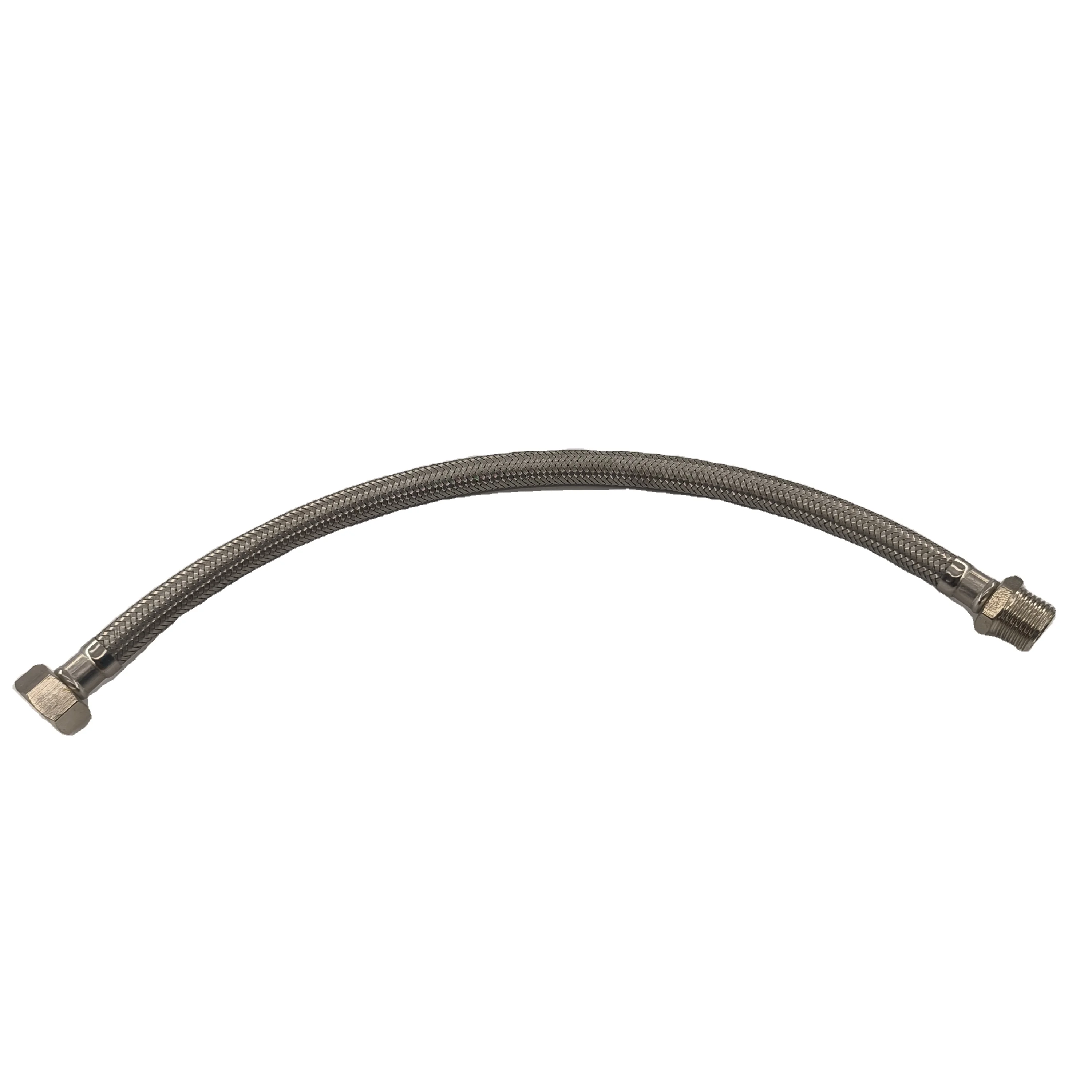 high quality 304 Stainless Steel Wire Braided Sanitary Ware Flexible Hose EPDM Tube Pipe Hose Plumbing Use F1/2*F1/2 Bathroom