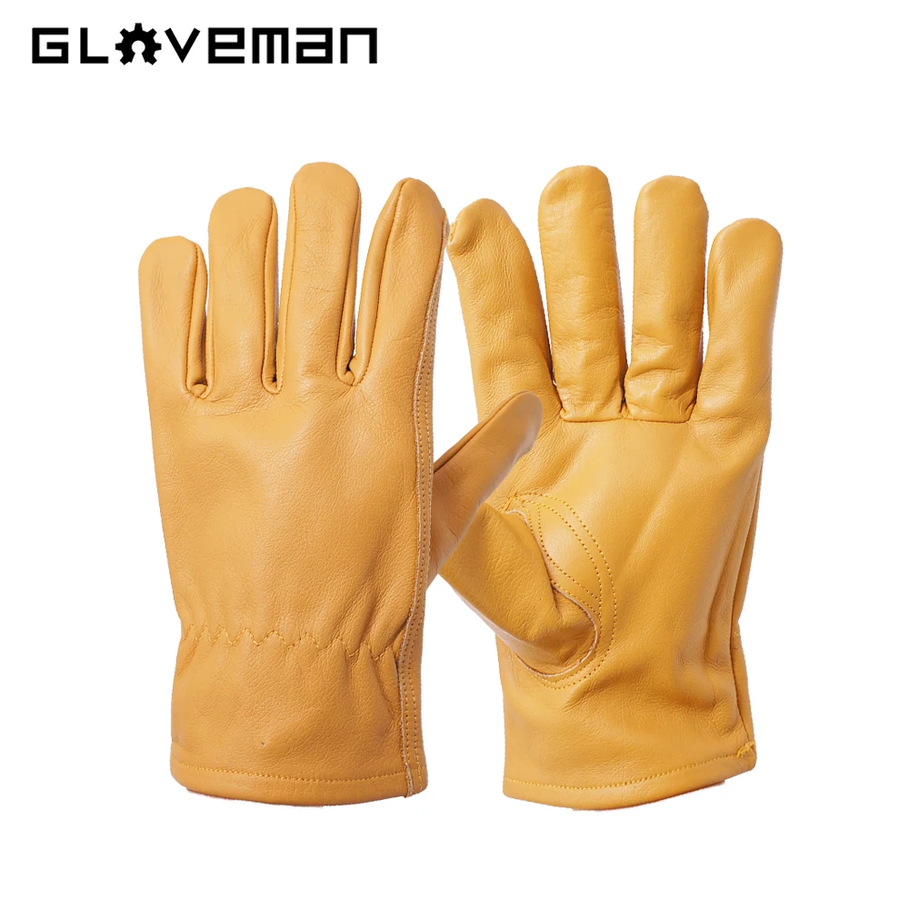 GLOVEMAN custom Rigger industrial construction driving goat Cow Split Safety work Cowhide goatskin Leather tig Welding Gloves