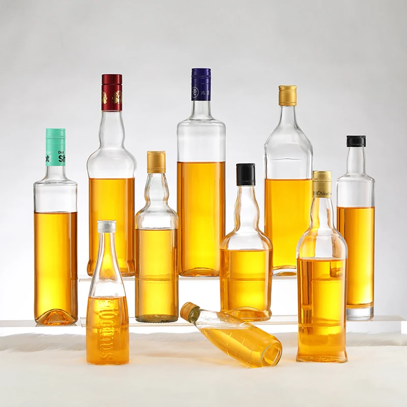Logo Custom 50ml 100ml Wholesale Empty Mini Liquor Glass Shot Bottles With Aluminum Cap For Liquor
