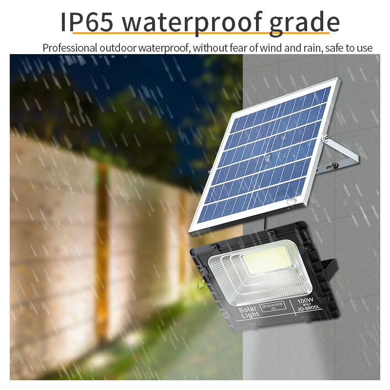 IP67 Remote Control Cheap Price Solar Floodlight 1000W Projector Reflector 100W 300W ABS Plastic LED Solar Flood Lights