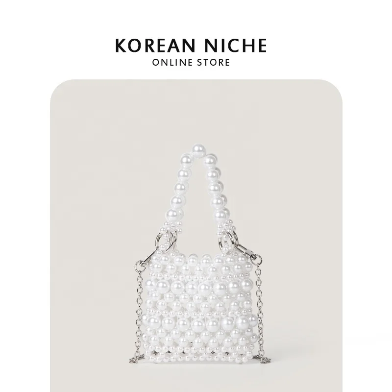 Wholesale Fashion Design Sparkle Pearl Clutch Bag Mini Dinner wedding Crossbody bag Designer Hollowed out Chain Bag Tote Ladies