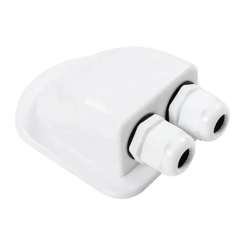 IP68 Waterproof ABS Junction Box Double Cable Entry Gland Box 2 Holes For RV Solar Panel Motorhomes Caravans Boats