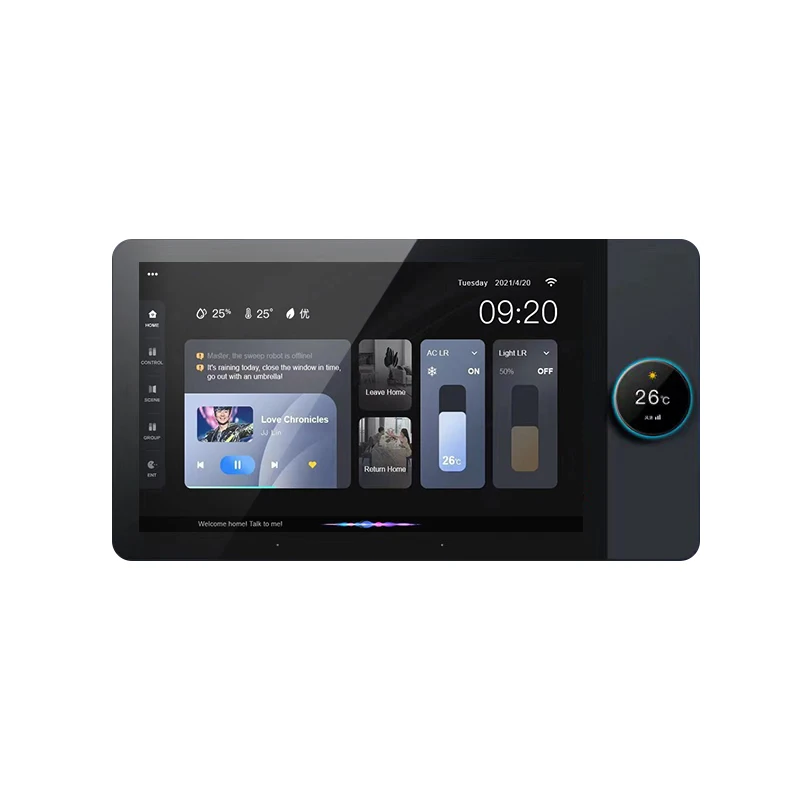 Zigbee 8-inch central control screen background music intelligent gateway graffiti voice intelligent control with knob function