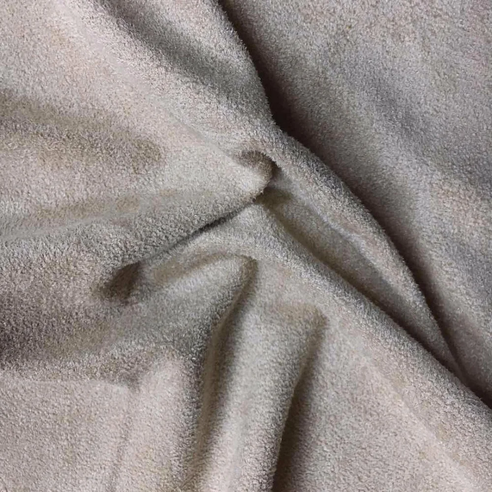 Stretch suede fabrics are suitable for clothing coats and polyester fabrics for household items