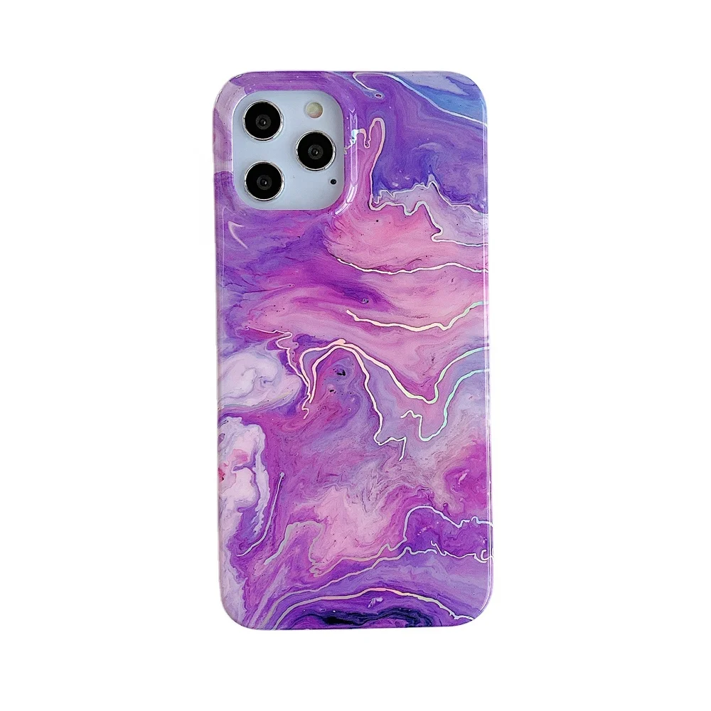 Оптовая продажа Гальванизированный Мягкий ТПУ IMD лазерный мраморный чехол для iPhone 12 Mini 12 Pro 12 Pro Max 11 Pro 11 XR X XS Max 8 Plus