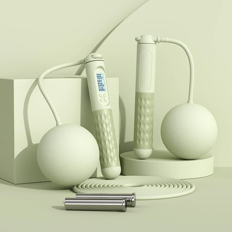 Professional Wireless Springseil Fitness Digital Rope Skipping Calorie Counter Smart Weighted Cordless Jump Rope with Ball