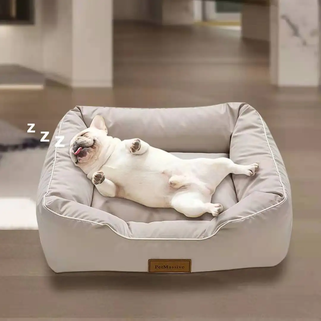 Custom luxury Large Waterproof handmade cooling orthopedic Memory Foam Pet Bed Washable Calming Dog Bed